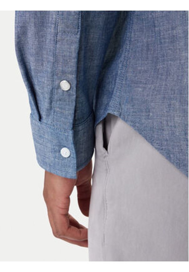 Calvin Klein Jeans Koszula Chambray Classic LV04RF109G Granatowy Regular Fit. Kolor: niebieski. Materiał: bawełna