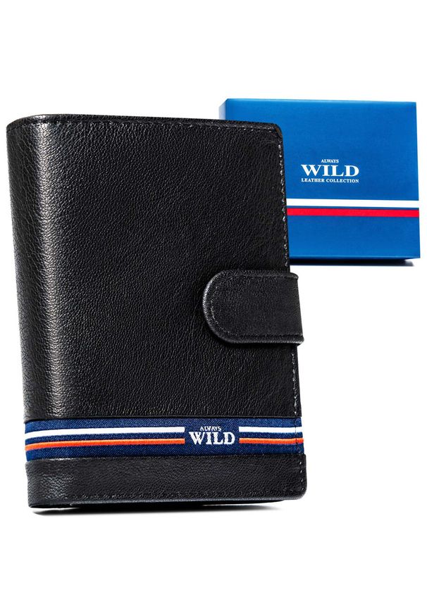ALWAYS WILD - Portfel męski Always Wild N4L-GV czarny. Kolor: czarny. Materiał: skóra