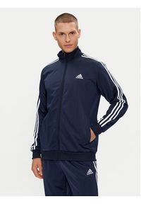 Adidas - adidas Dres Basic 3-Stripes HZ2220 Granatowy Regular Fit. Kolor: niebieski. Materiał: syntetyk #5