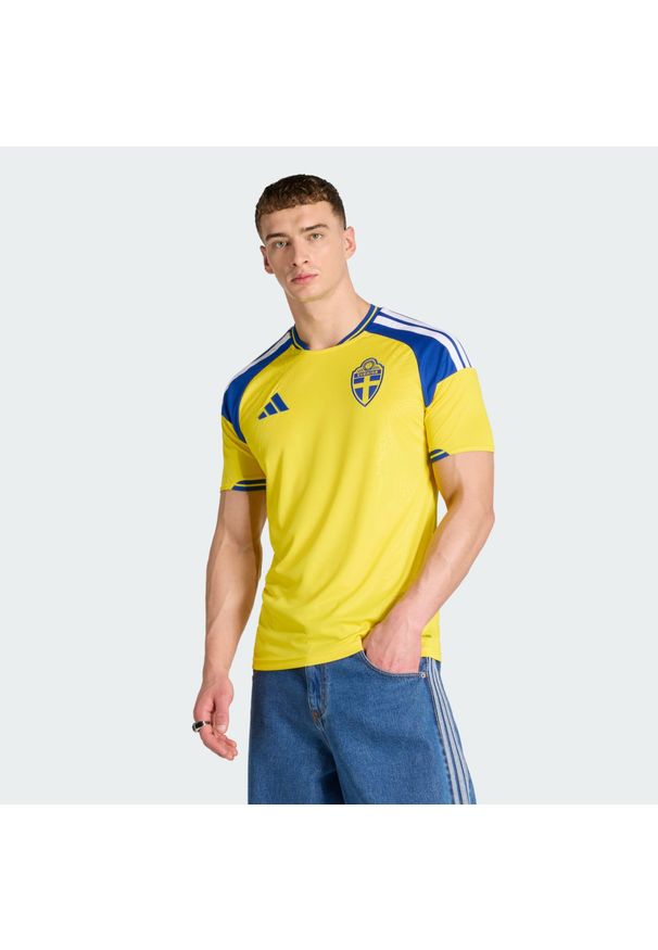 Adidas - Koszulka podstawowa Szwecja 26. Kolor: żółty. Technologia: ClimaCool (Adidas). Sport: piłka nożna