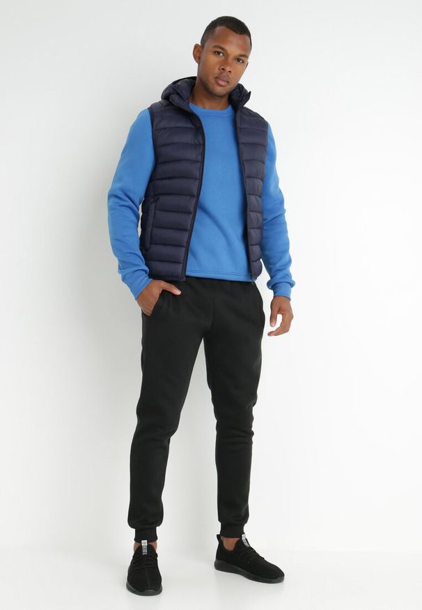 Born2be - Granatowa Kamizelka Pikowana Mansfeild. Okazja: na co dzień. Kolor: niebieski. Materiał: jeans, bawełna. Styl: elegancki, casual