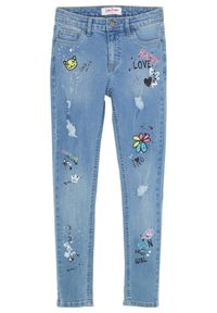 bonprix - Dżinsy skinny, mid waist. Kolor: niebieski