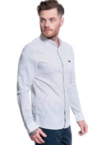 Lee - MĘSKA KOSZULA MATERIAŁOWA LEE SLIM BUTTON DOWN WHITE L66XNG12. Typ kołnierza: button down. Kolor: biały. Materiał: materiał