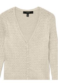Vero Moda Kardigan Silje 10340553 Beżowy Regular Fit. Kolor: beżowy. Materiał: wiskoza #3