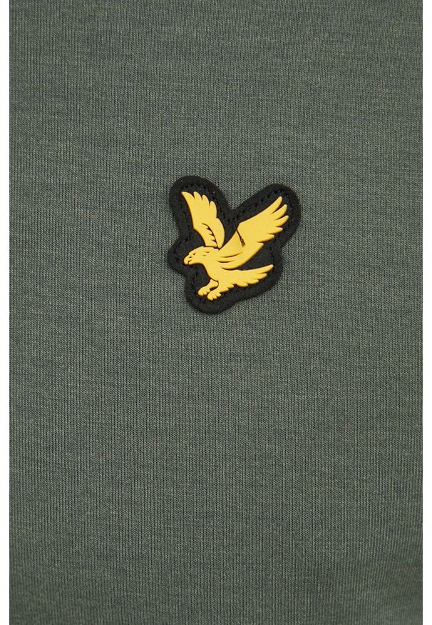 Lyle & Scott bluza męska kolor zielony z kapturem gładka. Okazja: na co dzień. Typ kołnierza: kaptur. Kolor: zielony. Materiał: dzianina, poliester, materiał. Wzór: gładki. Styl: casual