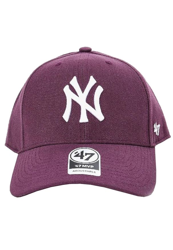Czapka z daszkiem dla dorosłych 47 Brand New York Yankees. Kolor: fioletowy. Materiał: akryl, wełna