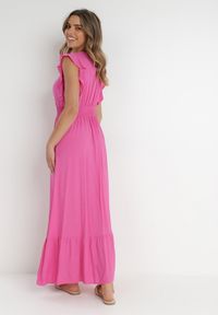 Born2be - Różowa Sukienka Hypsanie. Typ kołnierza: dekolt kopertowy. Kolor: różowy. Materiał: wiskoza. Typ sukienki: kopertowe. Długość: maxi #3