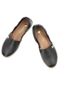 Czarne Baleriny Armodo Wygodne Wsuwane Obuwie Damskie. Okazja: na co dzień. Zapięcie: bez zapięcia. Kolor: czarny. Materiał: jeans, skóra. Szerokość cholewki: normalna. Sezon: lato. Styl: klasyczny, elegancki, casual #4
