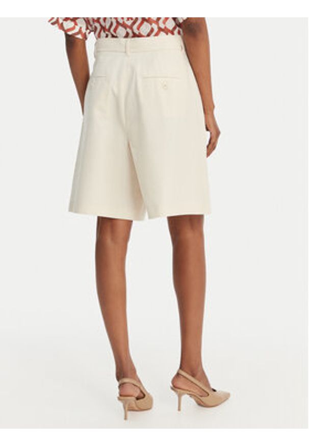 Weekend Max Mara Bermudy Ecuba 2615141022 Écru Loose Fit. Kolor: kremowy. Materiał: bawełna