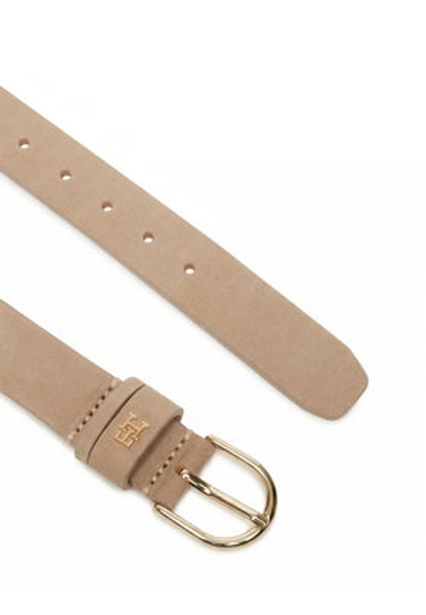 TOMMY HILFIGER - Tommy Hilfiger Pasek Damski Essential Effortless 2.5 Nubuck AW0AW17762 Beżowy. Kolor: beżowy. Materiał: skóra