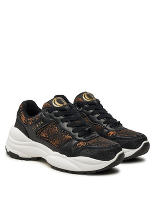 Guess Sneakersy Samnie FLFSAM FAL12 Czarny. Kolor: czarny. Materiał: skóra