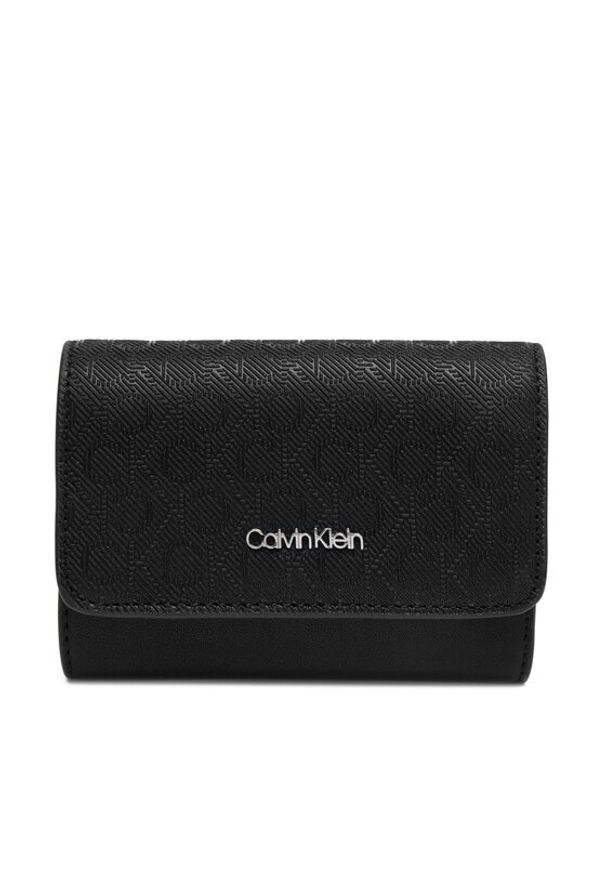 Calvin Klein Mały Portfel Damski Ck Must Small Trifold_Mono K60K612939 Czarny. Kolor: czarny. Materiał: skóra