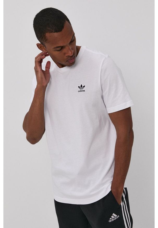 adidas Originals - T-shirt. Okazja: na co dzień. Kolor: biały. Materiał: dzianina. Wzór: gładki. Styl: casual
