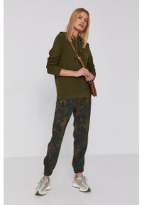 Desigual Spodnie damskie kolor zielony joggery medium waist. Kolor: zielony. Materiał: tkanina, materiał, włókno #3