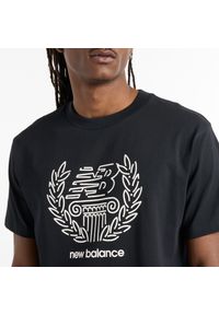 Koszulka męska New Balance MT51974BK – czarna. Kolor: czarny. Materiał: bawełna, dresówka. Wzór: aplikacja #4