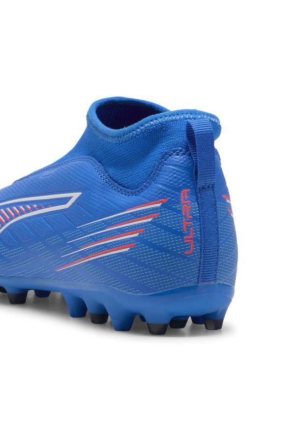Puma - Młodzieżowe buty piłkarskie ULTRA 6 MATCH+ MG bez sznurowadeł PUMA. Kolor: czerwony, niebieski, wielokolorowy, biały. Szerokość cholewki: normalna. Sport: piłka nożna