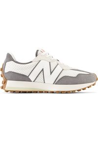Buty męskie New Balance MS327PJ – szare. Okazja: na co dzień. Kolor: szary. Materiał: skóra, guma, zamsz, materiał. Szerokość cholewki: normalna