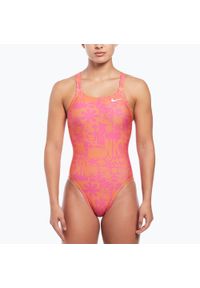 Strój pływacki jednoczęściowy damski Nike Hydrastrong Solid Fastback. Kolor: pomarańczowy. Materiał: materiał
