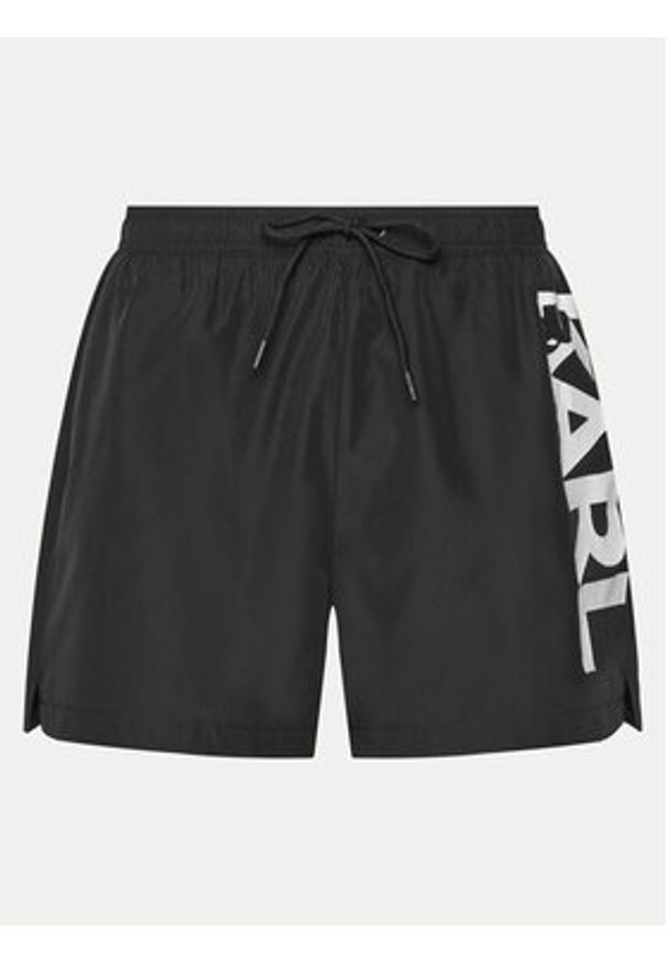 Karl Lagerfeld - KARL LAGERFELD Szorty kąpielowe A1M46013 Czarny Regular Fit. Kolor: czarny. Materiał: syntetyk
