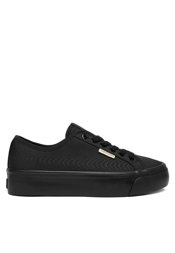 Calvin Klein Sneakersy Vulc Flatform Lace Up Moire YW0YW02012 Czarny. Kolor: czarny. Materiał: materiał