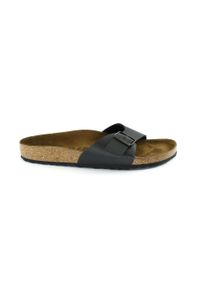 Birkenstock Madrid Klapki Damskie. Zapięcie: bez zapięcia. Kolor: czarny. Materiał: syntetyk, materiał. Szerokość cholewki: normalna. Sport: pływanie, turystyka piesza #1