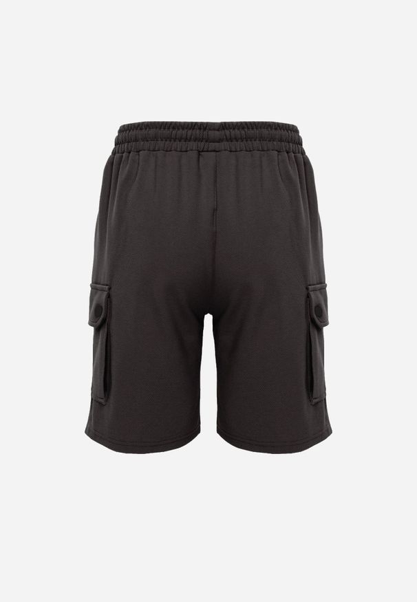 Born2be - Szare Szorty z Bawełną w Stylu Safari z Kieszeniami Cargo Sabririla. Okazja: na co dzień. Kolor: szary. Materiał: bawełna. Długość: długie. Sezon: lato. Styl: casual