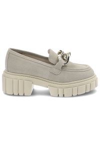 Beżowe Półbuty Karino Skórzane Buty Damskie. Okazja: na co dzień. Zapięcie: klamry. Kolor: beżowy. Materiał: skóra. Styl: casual, elegancki #4