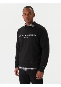 TOMMY HILFIGER - Tommy Hilfiger Bluza Logo MW0MW11596 Czarny Regular Fit. Kolor: czarny. Materiał: bawełna #1