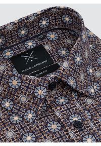 Pako Lorente - PAKO LORENTE – Koszula męska we wzór geometryczny. Typ kołnierza: kołnierzyk klasyczny. Materiał: bawełna, elastan. Długość rękawa: długi rękaw. Długość: długie. Wzór: geometria #3