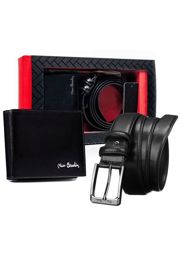 Zestaw prezentowy Pierre Cardin ZM-PC czarny. Kolor: czarny. Materiał: skóra. Styl: elegancki
