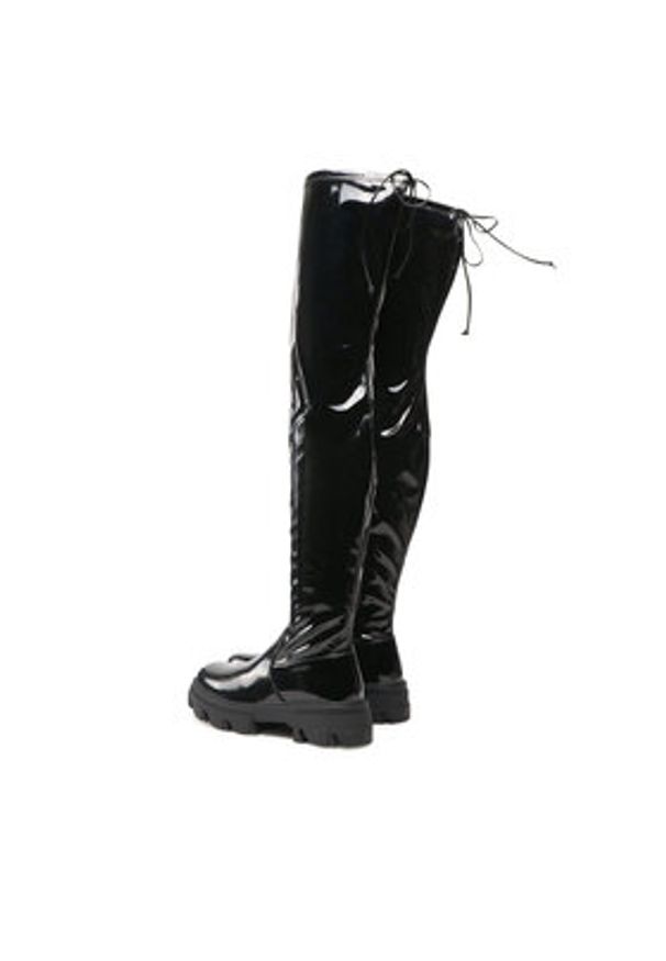 DeeZee Muszkieterki H2701-01 Czarny. Kolor: czarny. Materiał: skóra