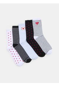 Sinsay - Prążkowane skarpetki 5 pack - wielobarwny. Materiał: prążkowany #1
