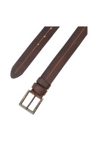 Big-Star - Brązowy Elegancki Pasek Męski Big Star. Kolor: brązowy. Materiał: skóra, jeans, materiał. Styl: elegancki #2