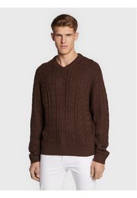 Redefined Rebel Sweter Paul 212092 Brązowy Regular Fit. Kolor: brązowy. Materiał: syntetyk #1