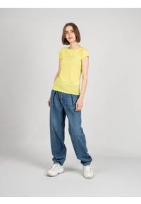 Patrizia Pepe T-Shirt | 2M4063/A9A1 | Maglia | Kobieta | Żółty. Kolor: żółty. Materiał: wiskoza, elastan. Długość rękawa: krótki rękaw. Długość: krótkie. Wzór: aplikacja