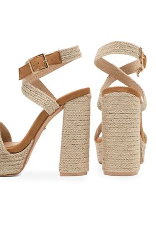 DeeZee Sandały KL-F20074-36 Beżowy. Kolor: beżowy. Materiał: materiał