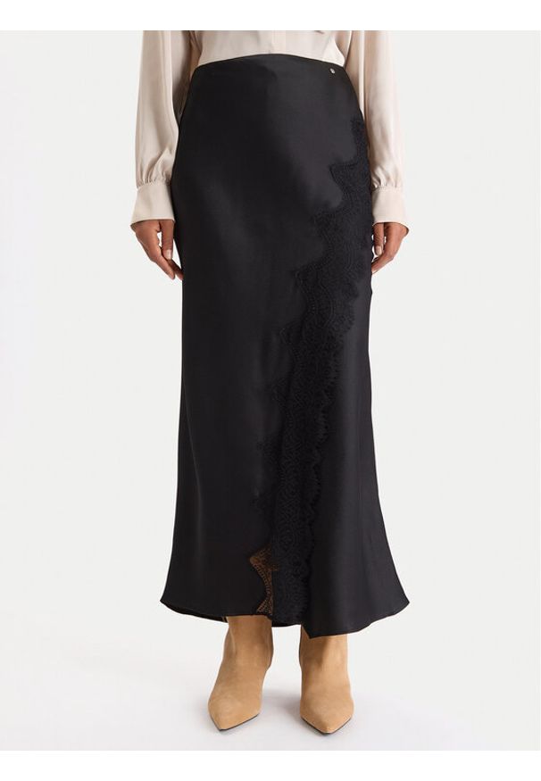 BOSS Spódnica maxi C_Vlace 50548389 Czarny Slim Fit. Kolor: czarny. Materiał: syntetyk
