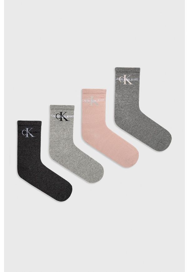 Calvin Klein Skarpetki (4-pack) damskie kolor szary. Kolor: szary