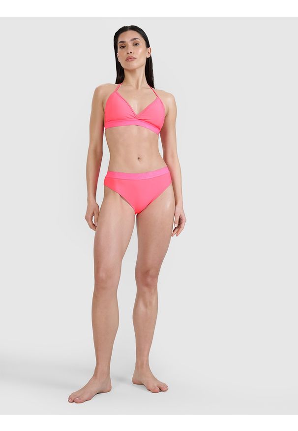 4f - 4F Dół od bikini damski - różowy XS. Kolor: różowy. Materiał: guma, włókno, syntetyk, materiał, elastan