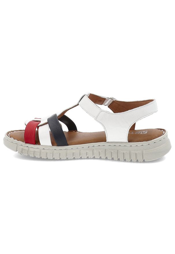 Kolorowe Sandały Artiker Modne Obuwie Damskie. Okazja: na co dzień. Zapięcie: rzepy. Materiał: skóra. Wzór: kolorowy. Sezon: lato. Styl: casual