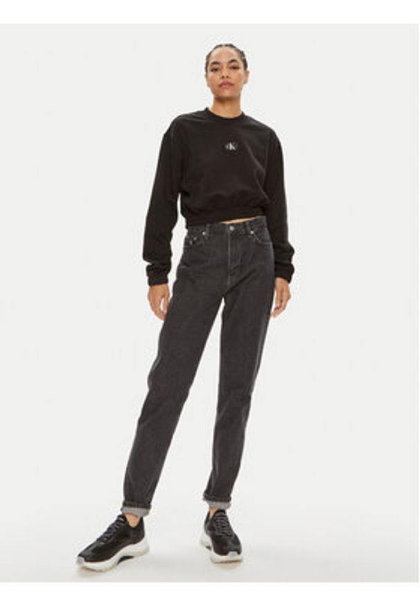 Calvin Klein Jeans Bluza J20J223535 Czarny Regular Fit. Kolor: czarny. Materiał: bawełna