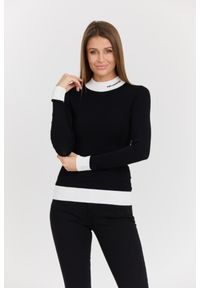 Karl Lagerfeld - KARL LAGERFELD Czarny damski golf Logo Turtle Neck. Okazja: na co dzień. Typ kołnierza: golf. Kolor: czarny. Materiał: wiskoza, poliester, materiał. Styl: casual, elegancki, wizytowy