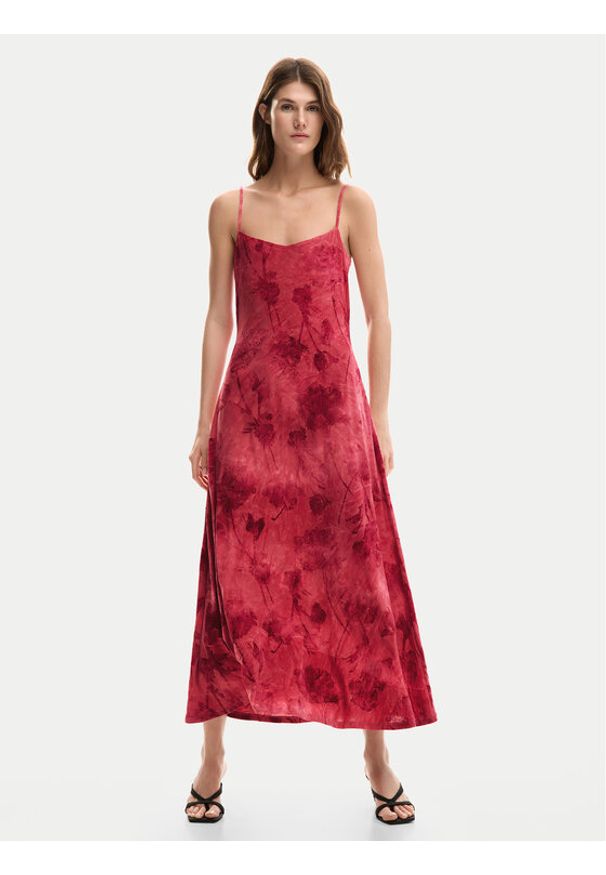 Desigual Sukienka letnia Madison 26SWVK01 Czerwony Regular Fit. Kolor: czerwony. Materiał: syntetyk. Sezon: lato