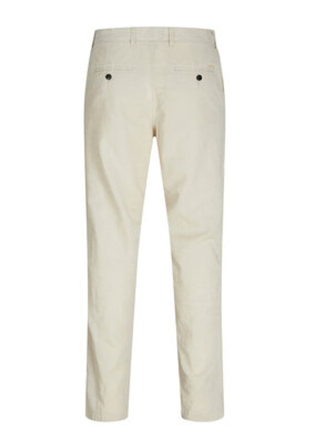 Jack & Jones Chinosy Stace 12248604 Écru Tapered Fit. Kolor: kremowy. Materiał: bawełna