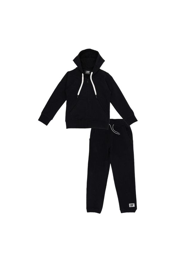 LEONE 1947 APPAREL - Dres dziewczęcy Welcome Back z kapturem i zamkiem błyskawicznym. Okazja: na uczelnię. Kolor: czarny. Materiał: dresówka. Styl: sportowy