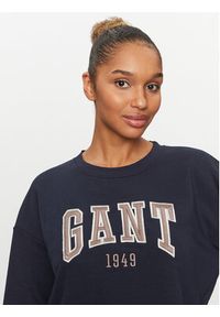GANT - Gant Bluza Rel Logo C-Neck 4200725 Granatowy Relaxed Fit. Kolor: niebieski. Materiał: bawełna