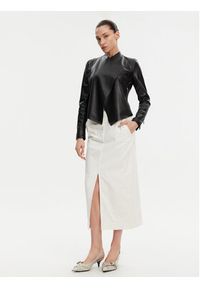 French Connection Kurtka z imitacji skóry 75BZ7 Czarny Regular Fit. Kolor: czarny. Materiał: skóra #5