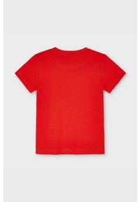 Mayoral - T-shirt dziecięcy. Okazja: na co dzień. Kolor: czerwony. Materiał: bawełna, dzianina. Wzór: aplikacja. Styl: casual #2