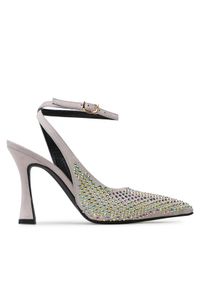 Pinko - PINKO Sandały Lisette Slingback PE BLKS1 100566 A0N6 Szary. Kolor: szary. Materiał: skóra, zamsz