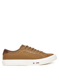 TOMMY HILFIGER - Tenisówki Tommy Hilfiger. Kolor: brązowy. Styl: street